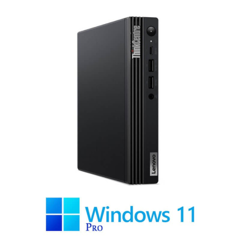 Calculatoare Refurbished - Mini PC Lenovo M70q Gen 5, Quad Core i3-13100T, 16GB DDR5, SSD, Win 11 Pro