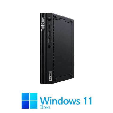 Calculatoare Refurbished - Mini PC Lenovo M80q Gen 3, Quad Core i3-12100T, 16GB DDR5, SSD, Win 11 Home