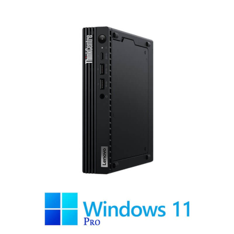 Calculatoare Refurbished - Mini PC Lenovo M80q Gen 3, Quad Core i3-12100T, 16GB DDR5, SSD, Win 11 Pro