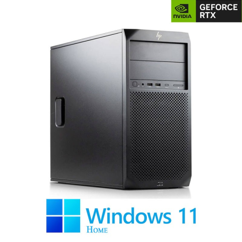 Calculatoare Refurbished - PC Gaming HP Z2 G4 Tower, Hexa Core i7-8700, 32GB, RTX 2070 8GB, Win 11 Home