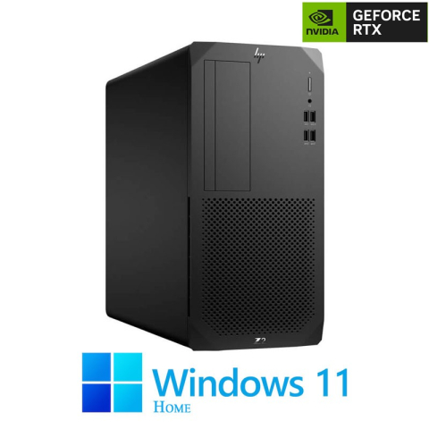 Calculatoare Refurbished - PC Gaming HP Z2 G5 Tower, Octa Core i7-10700, 32GB, RTX 2070 8GB, Win 11 Home