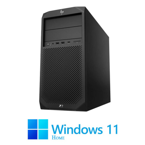 Calculatoare Refurbished - Workstation HP Z2 G4 Tower, Hexa Core i7-8700K, 32GB, 512GB SSD, Win 11 Home