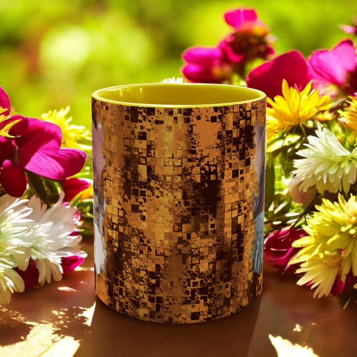 CANĂ CU FUNDAL COLORAT ȘI FOTOFRAFIE (fundal modern maro) [4]