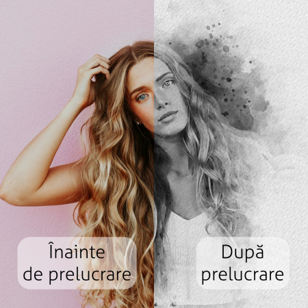 Ardezie Personalizată cu Efect Desen în Cărbune | Portret Artistic Unic [2]