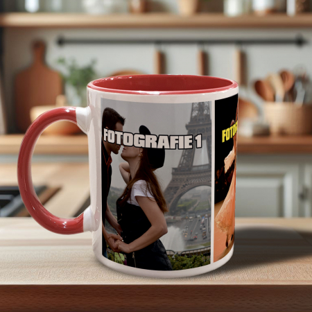 CĂNI PERSONALIZATE - CANĂ 3 POZE ȘI MESAJ