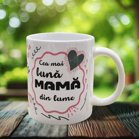 CĂNI PERSONALIZATE - CANĂ CU FOTO SI MESAJ CEA MAI BUNĂ "MAMĂ" (personalizabil)