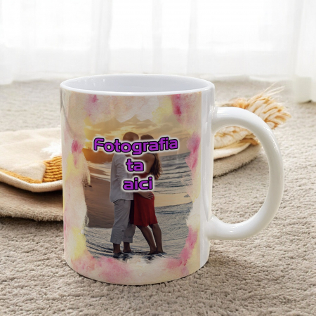 CANĂ CU FUNDAL COLORAT ȘI FOTOFRAFIE (efect acuarelă) [5]