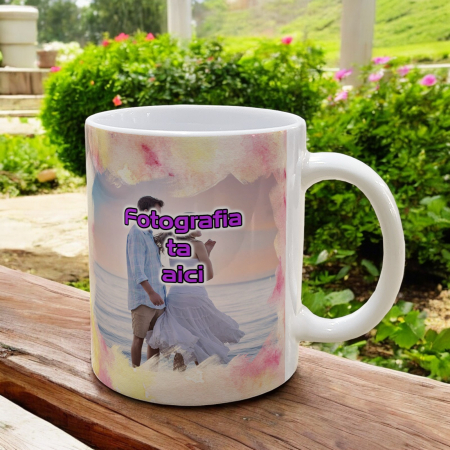 CANĂ CU FUNDAL COLORAT ȘI FOTOFRAFIE (efect acuarelă) [4]