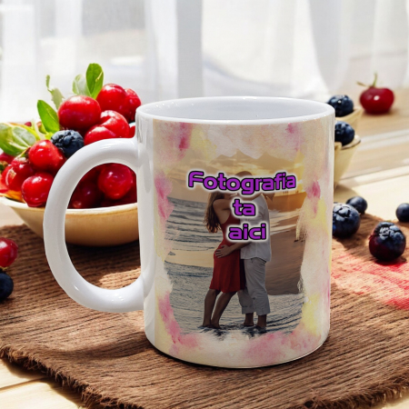 CANĂ CU FUNDAL COLORAT ȘI FOTOFRAFIE (efect acuarelă) [1]