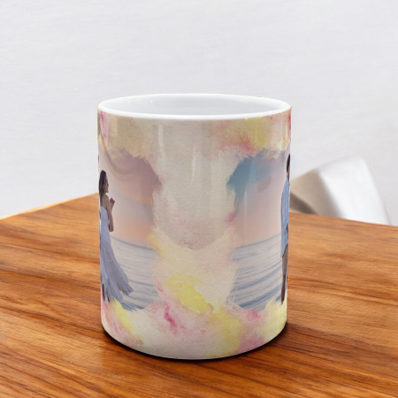 CANĂ CU FUNDAL COLORAT ȘI FOTOFRAFIE (efect acuarelă) [2]