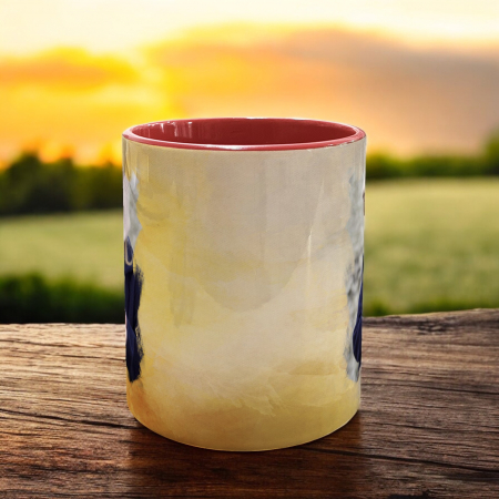 CANĂ CU FUNDAL COLORAT ȘI FOTOFRAFIE (efect acuarelă model 2) [3]