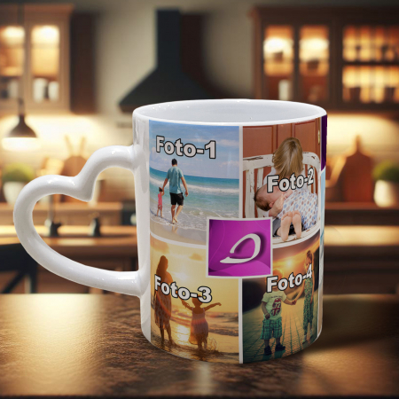 CĂNI PERSONALIZATE - CANĂ I LOVE YOU și COLAJ 7 FOTOGRAFII