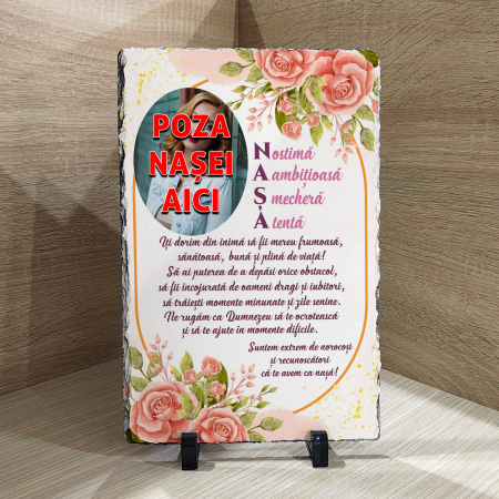 PIATRA DE ARDEZIE - PIATRĂ DE ARDEZIE CU FOTOGRAFIE și MESAJ pt. NAȘA