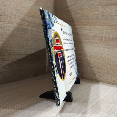 PIATRĂ DE ARDEZIE MESAJ + FOTO pt. PROASPĂT PENSIONAR [1]