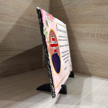 PIATRĂ DE ARDEZIE MESAJ + FOTO pt. PROASPĂT PENSIONARĂ [1]