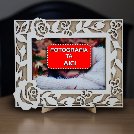 RAME din MDF (produse in atelierul nostru) - RAMĂ FOTO 13x18cm TRANDAFIRI