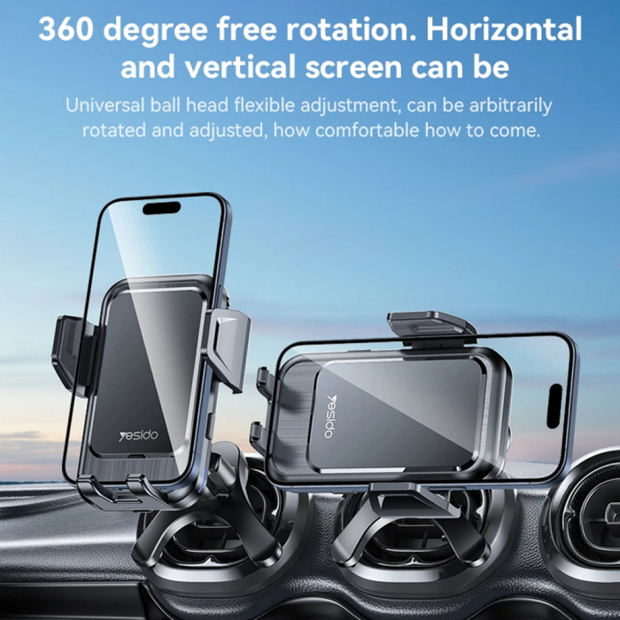 Car Holder with Wireless Charging (C312) - for Air Vent, Automatic Clip, Smart Induction, 15W, 4.7 - 6.8inch - Black [5]