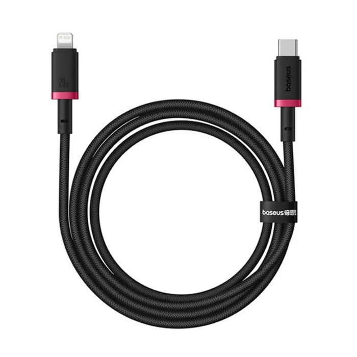Data Cable Dura Series (P10377800U01-01) - Type-C to Lightning, Fast Charging, PD 20W, Nylon, 1m - Red / Black [2]