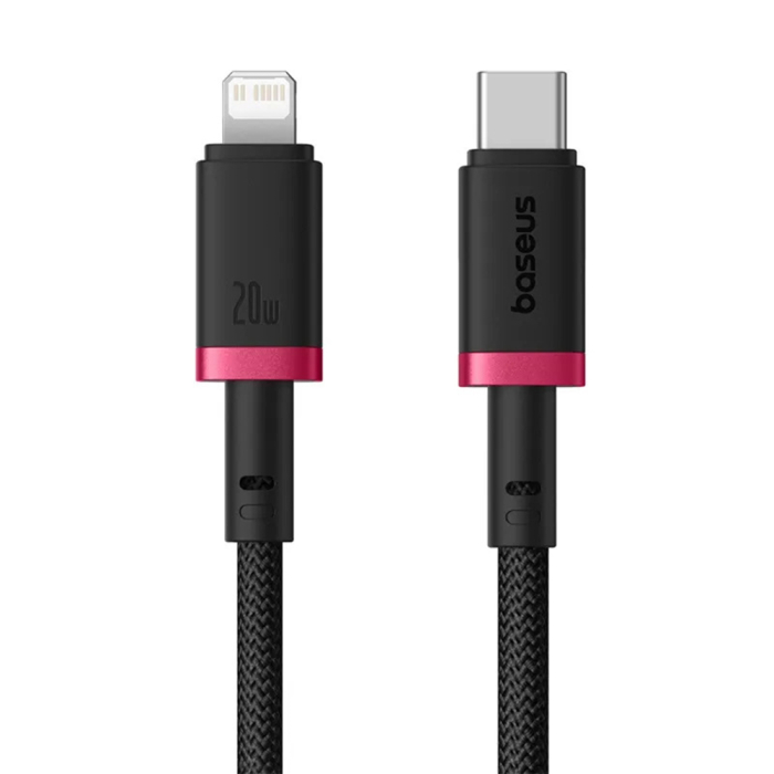 Data Cable Dura Series (P10377800U01-01) - Type-C to Lightning, Fast Charging, PD 20W, Nylon, 1m - Red / Black [5]