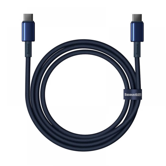 Data Cable Tungsten Gold (P10319800321-03) - Type-C to Type-C, Super Fast Charge, 100W, 480Mbps, 1m - Navy Blue [1]