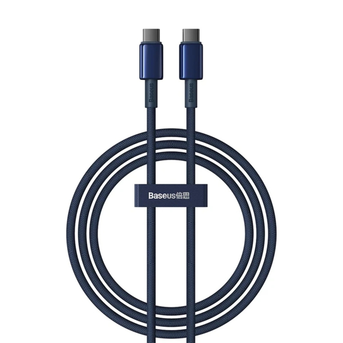 Data Cable Tungsten Gold (P10319800321-03) - Type-C to Type-C, Super Fast Charge, 100W, 480Mbps, 1m - Navy Blue [5]