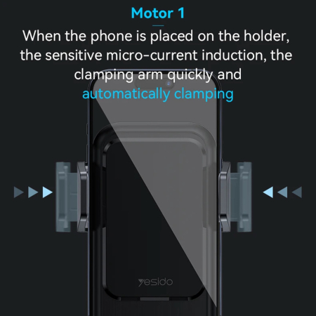 Car Holder with Wireless Charging (C312) - for Air Vent, Automatic Clip, Smart Induction, 15W, 4.7 - 6.8inch - Black [1]