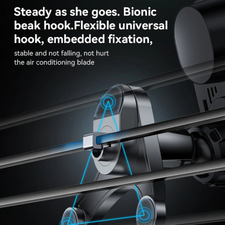 Car Holder with Wireless Charging (C312) - for Air Vent, Automatic Clip, Smart Induction, 15W, 4.7 - 6.8inch - Black [3]