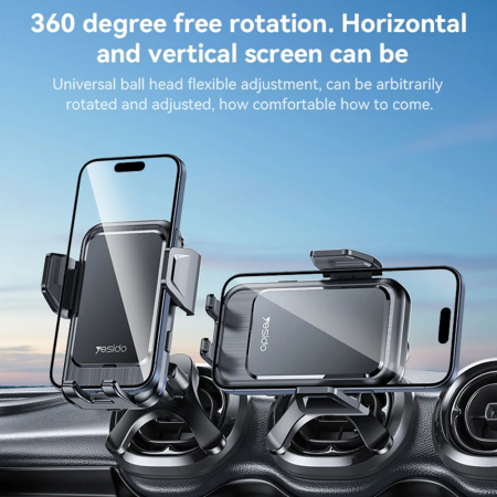 Car Holder with Wireless Charging (C312) - for Air Vent, Automatic Clip, Smart Induction, 15W, 4.7 - 6.8inch - Black [4]