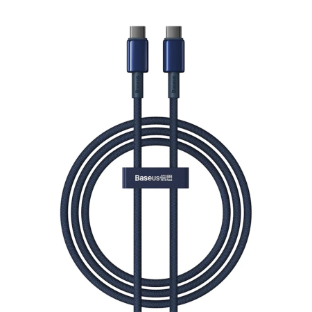 Data Cable Tungsten Gold (P10319800321-03) - Type-C to Type-C, Super Fast Charge, 100W, 480Mbps, 1m - Navy Blue [4]