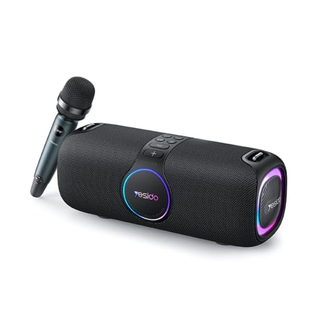 Boxe portabile - Wireless Speaker (YSW21) - with UHF Microphone, Bluetooth 5.0, RGB Lights, IPX6, TF, AUX, 5200mAh, 120W - Black