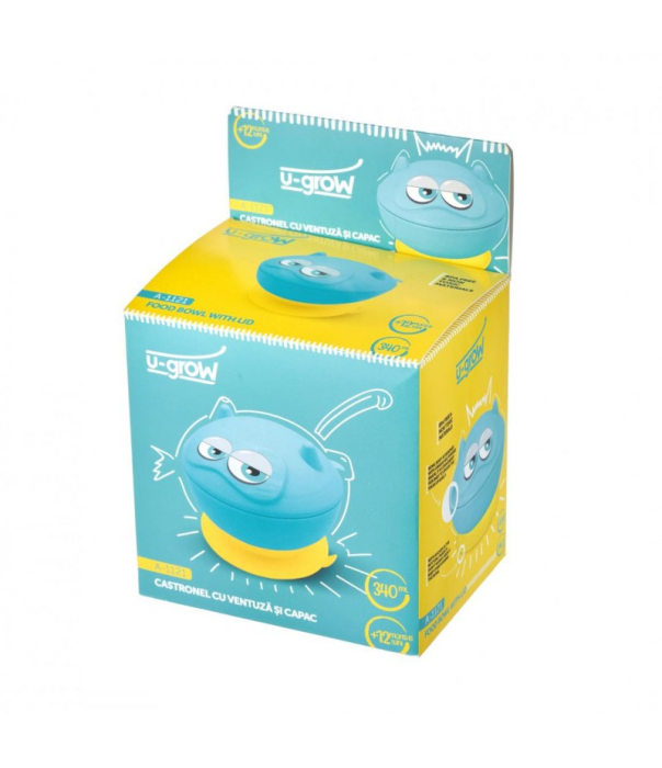 Bol cu ventuza si capac 340 ml ,U-Grow [5]