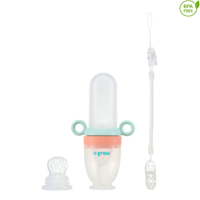 Dizpozitiv de hranire cu 2 tetine: suzeta fructe + lingurita, U-Grow [3]