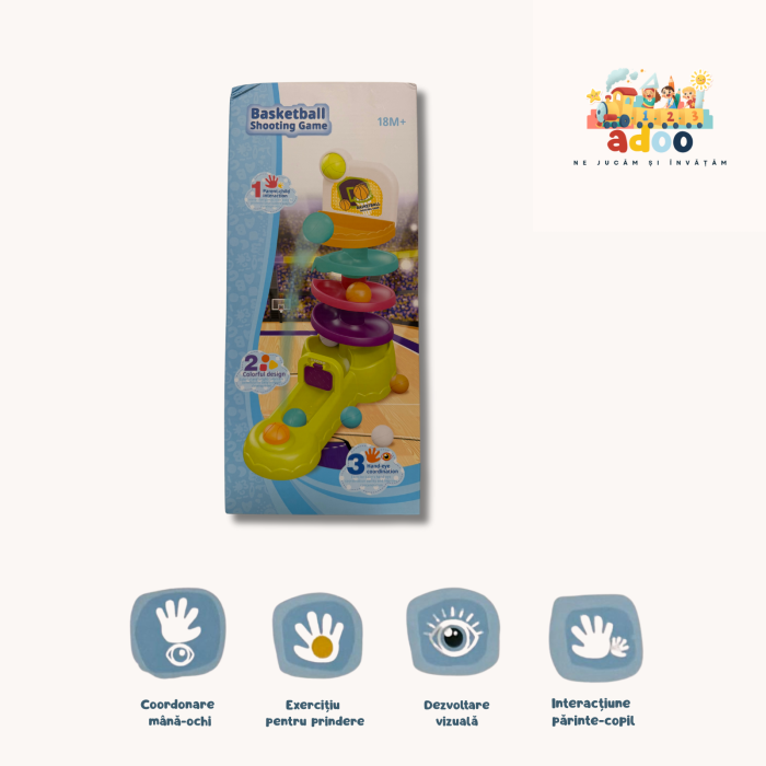 Jucărie Baschet și Traseu cu Bile – Dezvoltare Motrică și Distracție pentru Copii Mici [1]