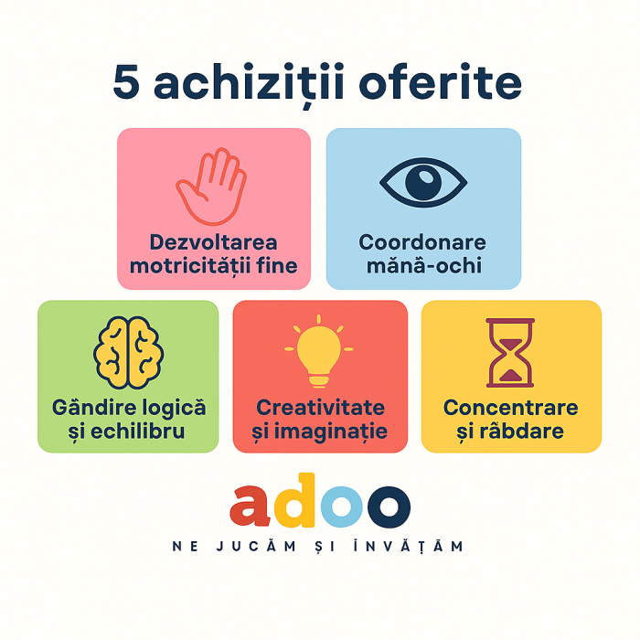 Joc indemanare si stivuire, Pietricele colorate 11 piese [3]