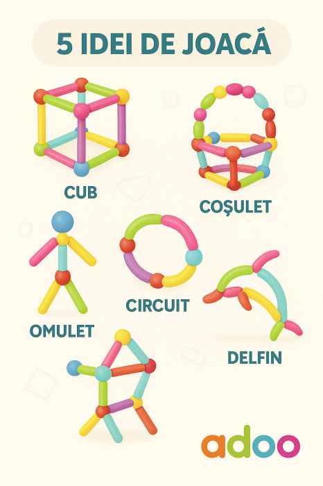 Jucarie antistres inele magnetice, 3 piese, Multicolor [3]