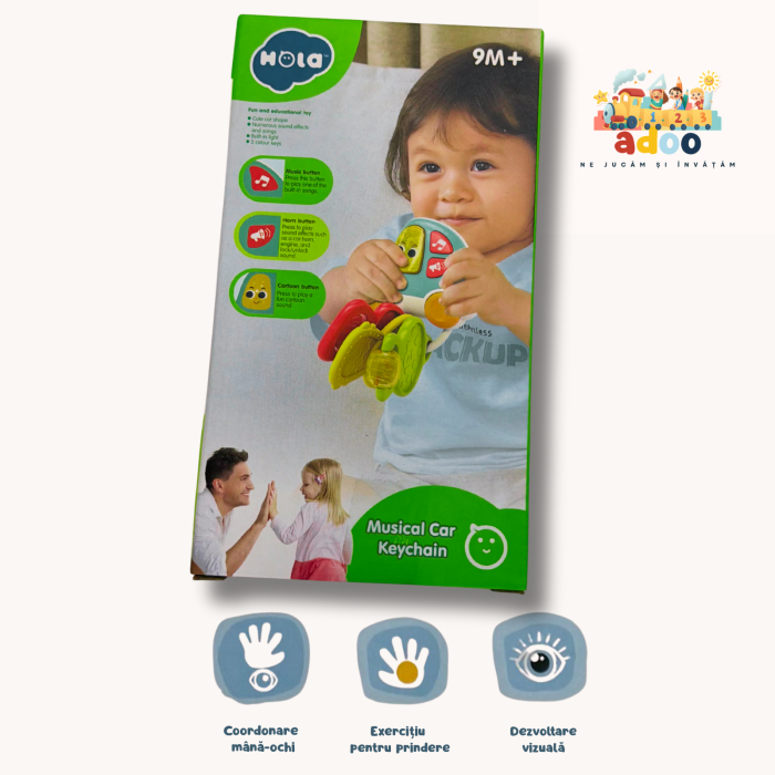 Jucărie Educațională cu Sunete și Lumini – Cheițe Auto pentru Bebeluși [1]