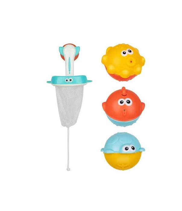 Jucarii de Baie Interactive Huanger pentru Copii - jucarie de baie Rechin si Plasa, Set 4 piese [4]