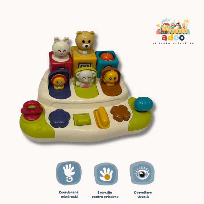 Panou Interactiv cu Animăluțe Săltărețe – Jucărie de Activități pentru Bebeluși 9–24 luni [1]