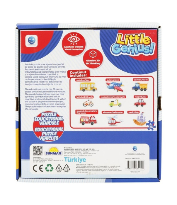 Puzzle educational cu vehicule, Smile Games, 36 piese [5]