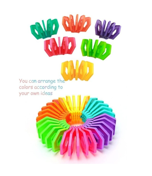 Puzzle pentru copii Fidget Loop, cu functie de stivuire si bucle de decomprimare, multicolor, 20cm [5]