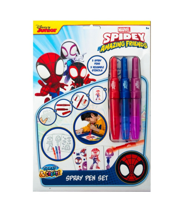 Set 3 carioci magice de suflat cu 3 sabloane reutilizabile Spidey, 3+ ani, Multicolor [2]