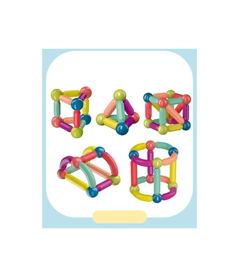 Set 42 de Piese Magnetice de Construcție Flippy, puzzle cu forme, multicolor [2]