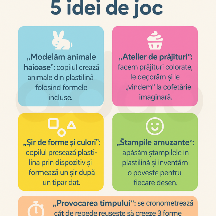 Set de joaca cu 11 piese de design cu plastilina, Crafy, 200 g [3]