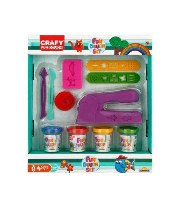 Set de joaca cu 11 piese de design cu plastilina, Crafy, 200 g [4]