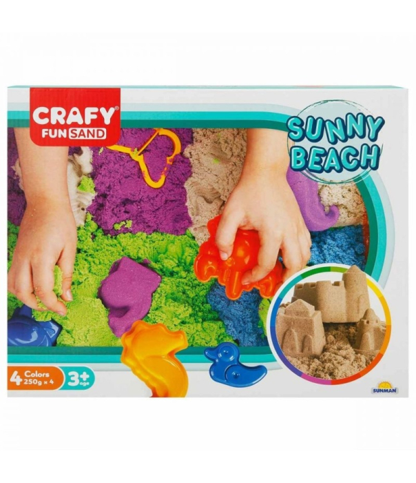 Set nisip kinetic, Crafy Fun Sand, Sunny Beach, 13 piese, 1 kg nisip [5]
