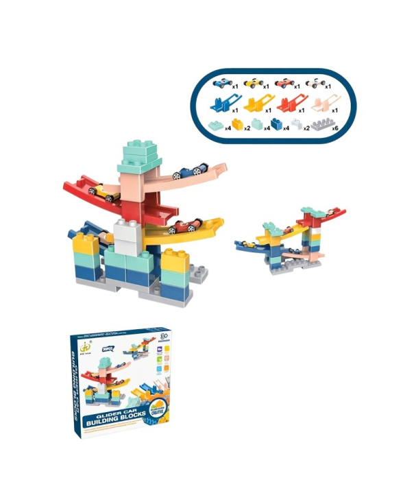 Set piese pentru constructie, Rampa auto, 30 piese, Masinute incluse [3]