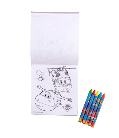 Caiet de colorat cu creioane cerate SUPER WINGS [1]