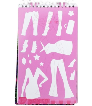 Caiet de schite cu autocolante- Top Designer, Moda 14x25cm. [3]