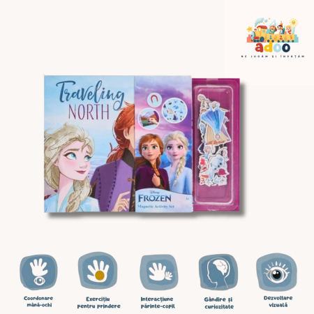 4-6 ani - Carte Magnetica, Frozen, Activitati interactive cu magneti