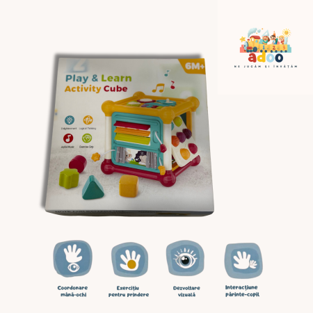 1-2 ani - Cub de Joacă și Învățare pentru Copii – Dezvoltare Cognitivă și Coordonare Mână–Ochi